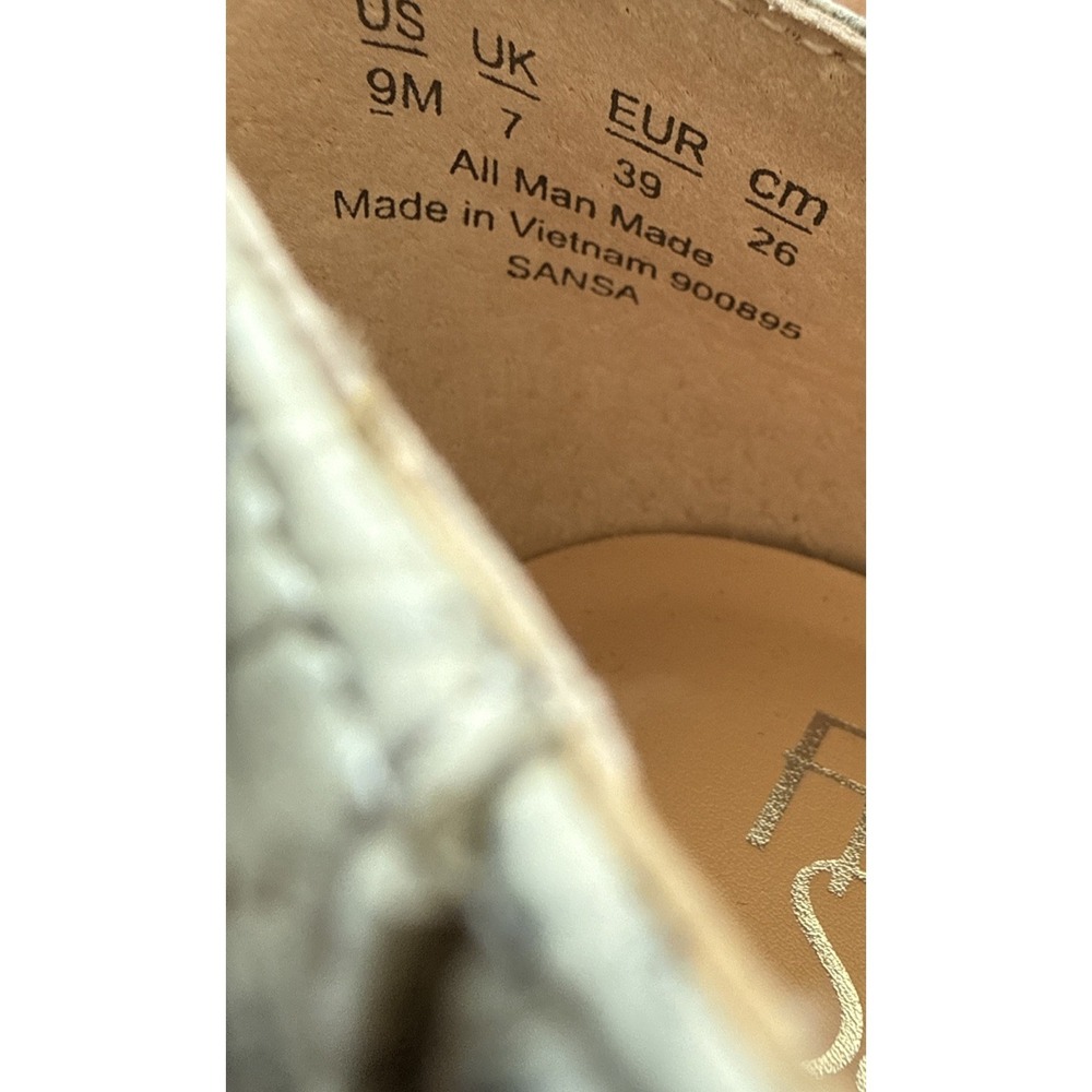 Franco Sarto Snakeskin-Print Pointed Toe Flats in Cream and Gray - Picture 10 of 10